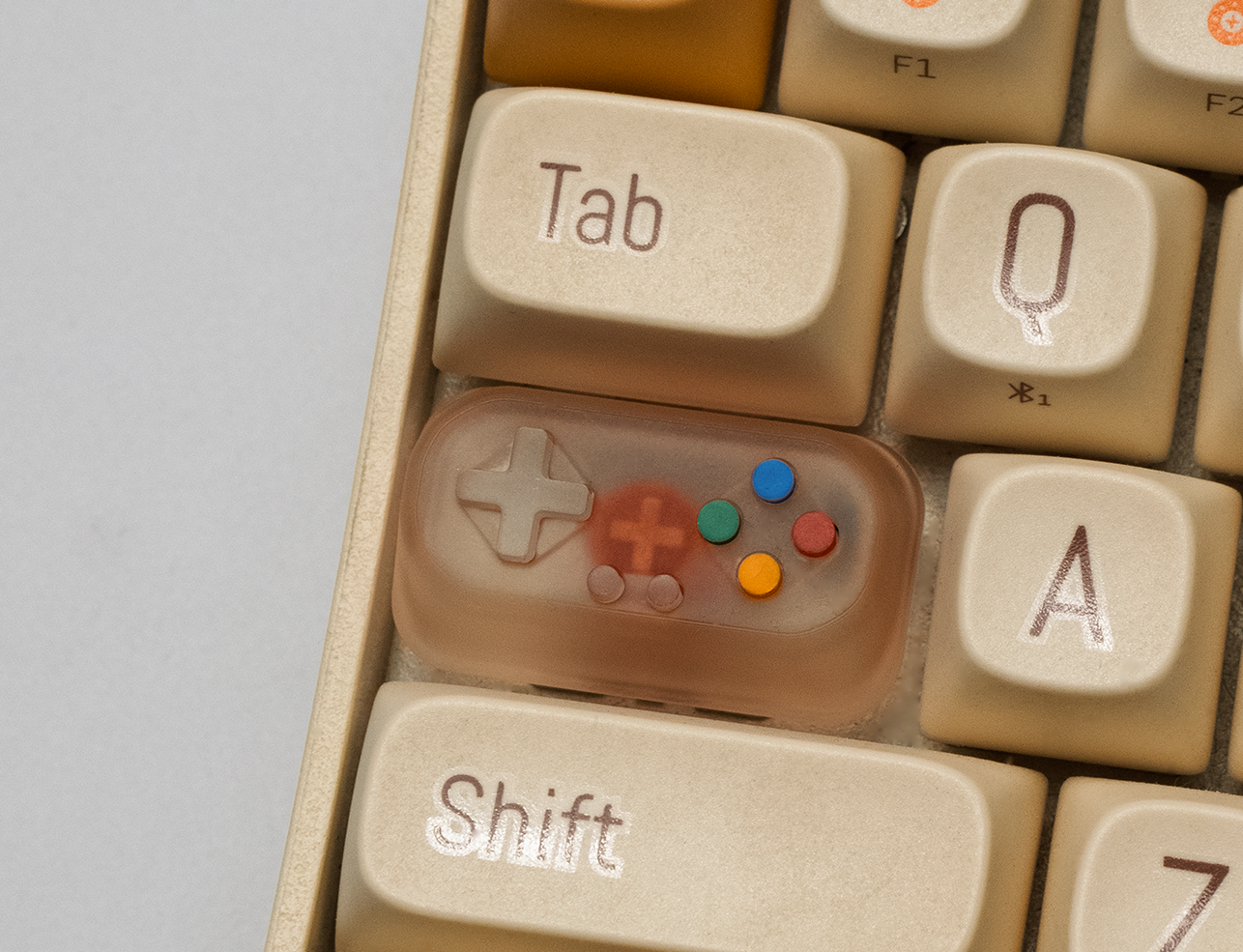 Game console controller keycaps 1.75U PBT translucent resin personalized keycaps mechanical keyboard decorative keycaps