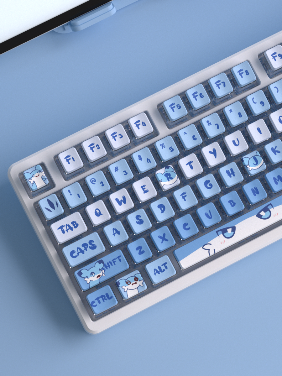 Palworld Theme Four sided Transparent Keycaps OEM Height PBT Thermal Sublimation Anime Game Theme Customized Keycaps