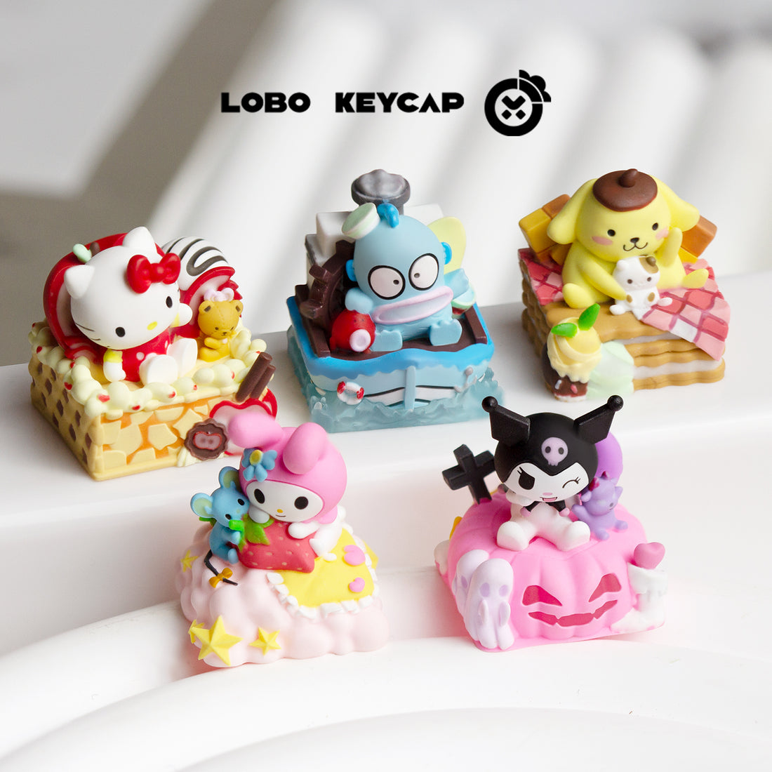 Cute character collection, multi-color resin molded personalized keycaps, handmade resin creatively decorated keycaps