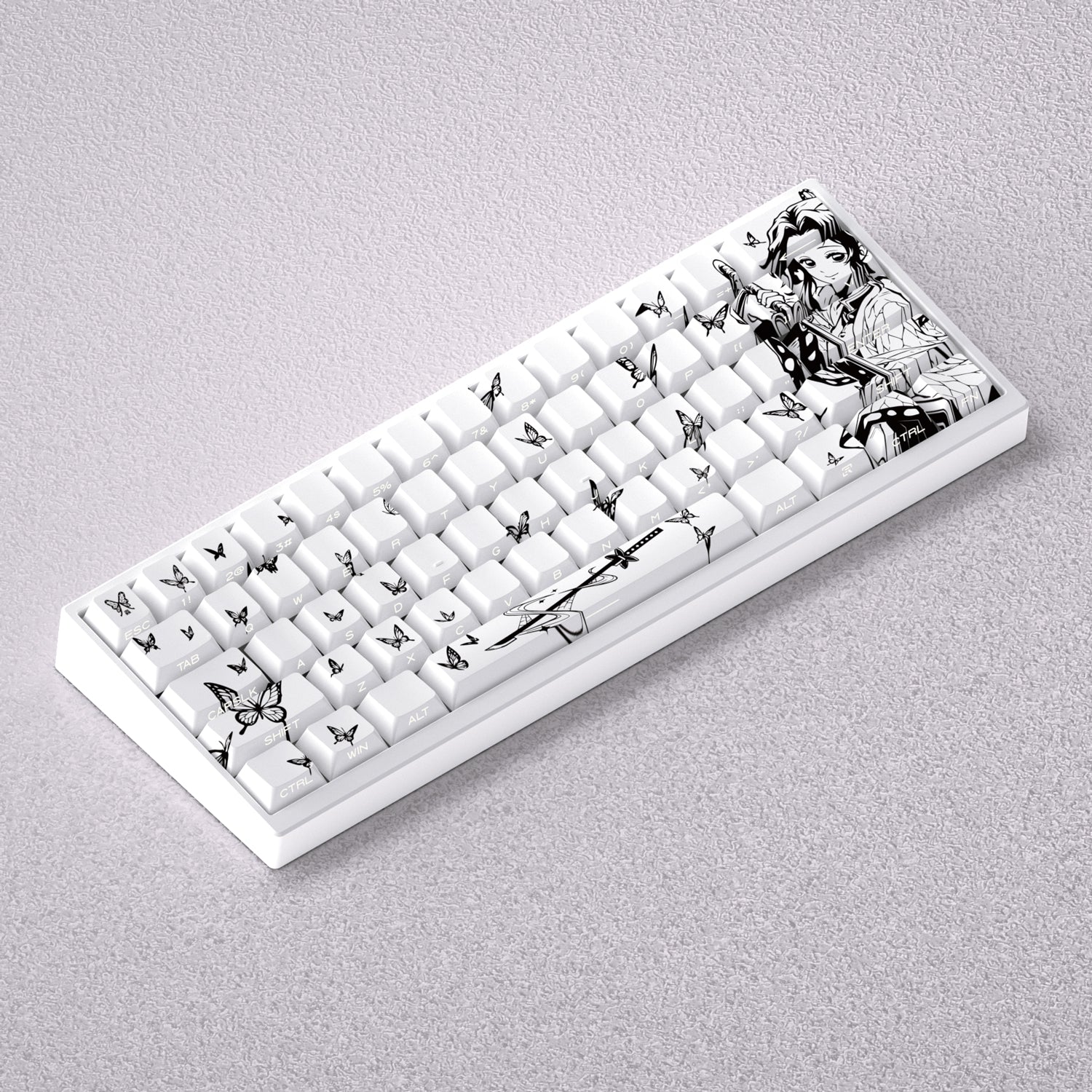 Demon Slayer: Kimetsu no Yaiba theme, Kochou Shinobu anime game creative personalized keycap set PBT material factory height Sublimation printing