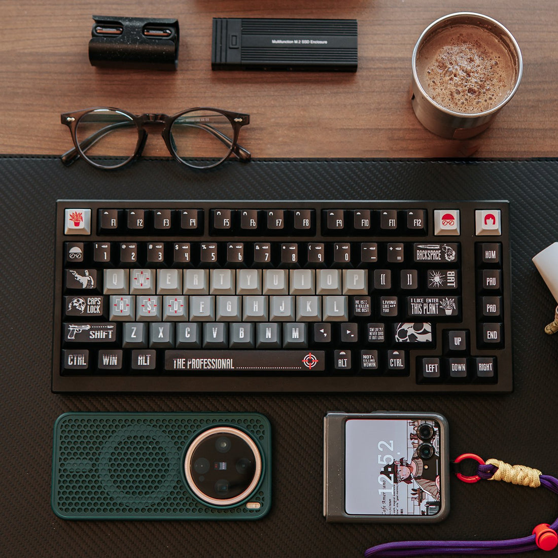 Original Design Leon The Professional Theme Mechanical Keyboard Keycap Complete Set PBT Thermal Sublimation Original Factory Highly Personalized Keycap Set