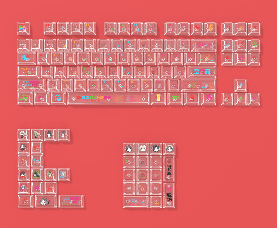 GIRLS BAND CRY, GBC band theme, PC transparent original Sublimation anime game creative personalized keycap set