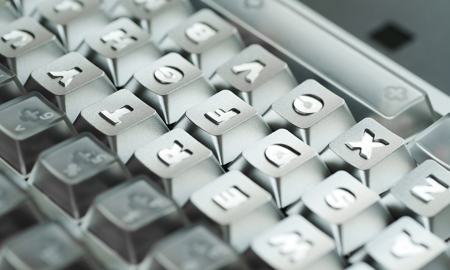 ROTOR mirror inspired aluminum alloy letter keycap set with 27 CNC machined anodized customized personalized keycap letter sets