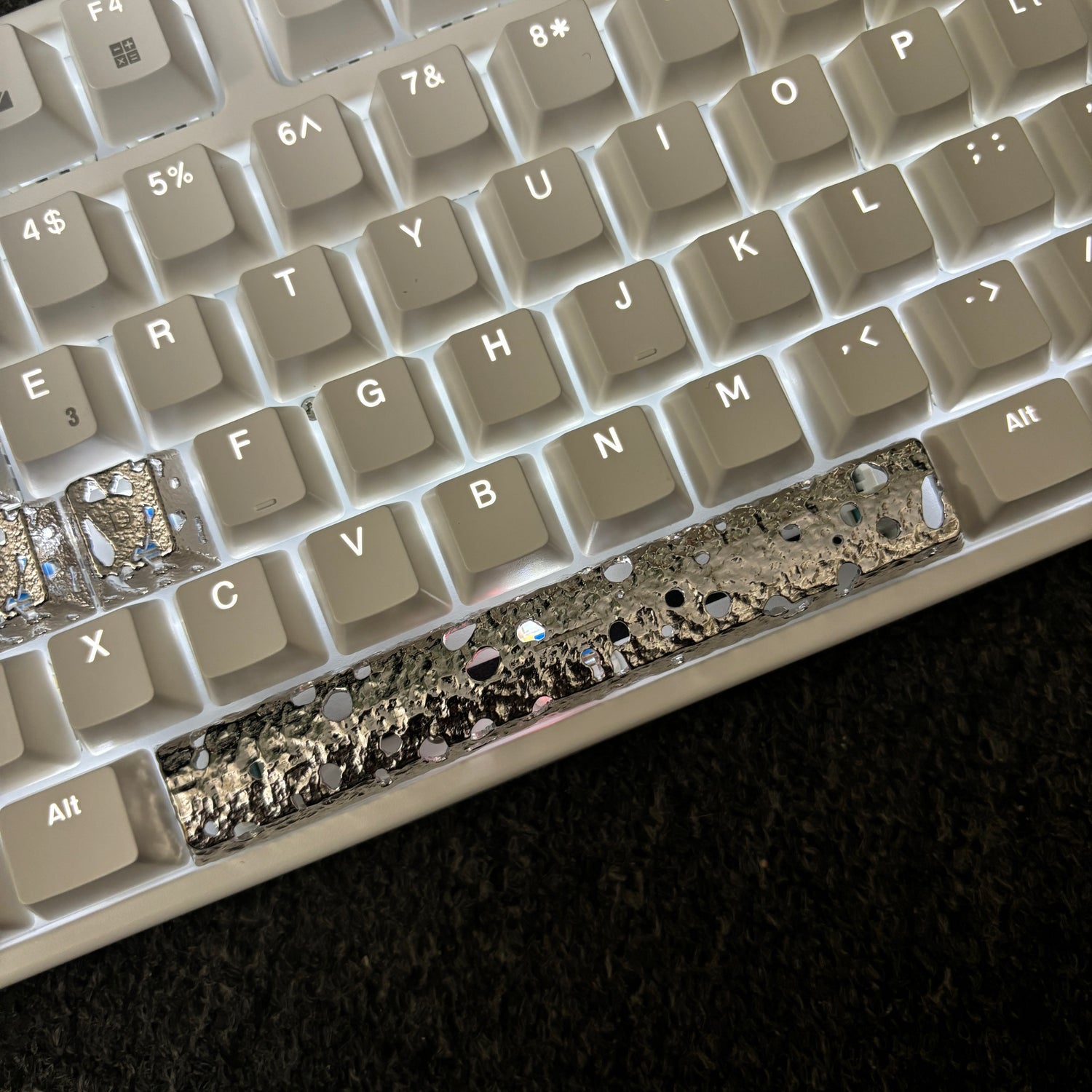 Pure copper and white copper, brass personalized hollow transparent keycaps, metal decorative keycaps