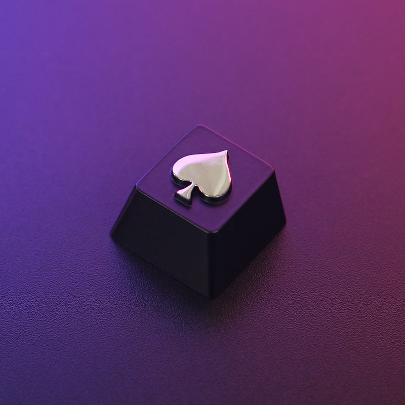 Playing Card Spades Heart Flower Zinc Aluminum Metal Personalized Keycaps