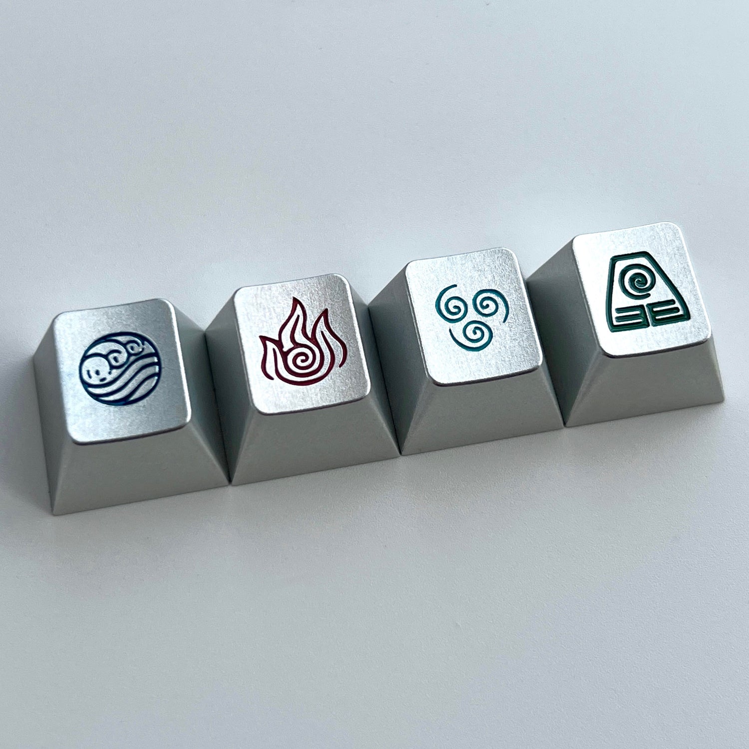 Elemental personality metal keycaps, original factory R4 height aluminum alloy, CNC aluminum metal keycaps, customized mechanical keyboard keycaps