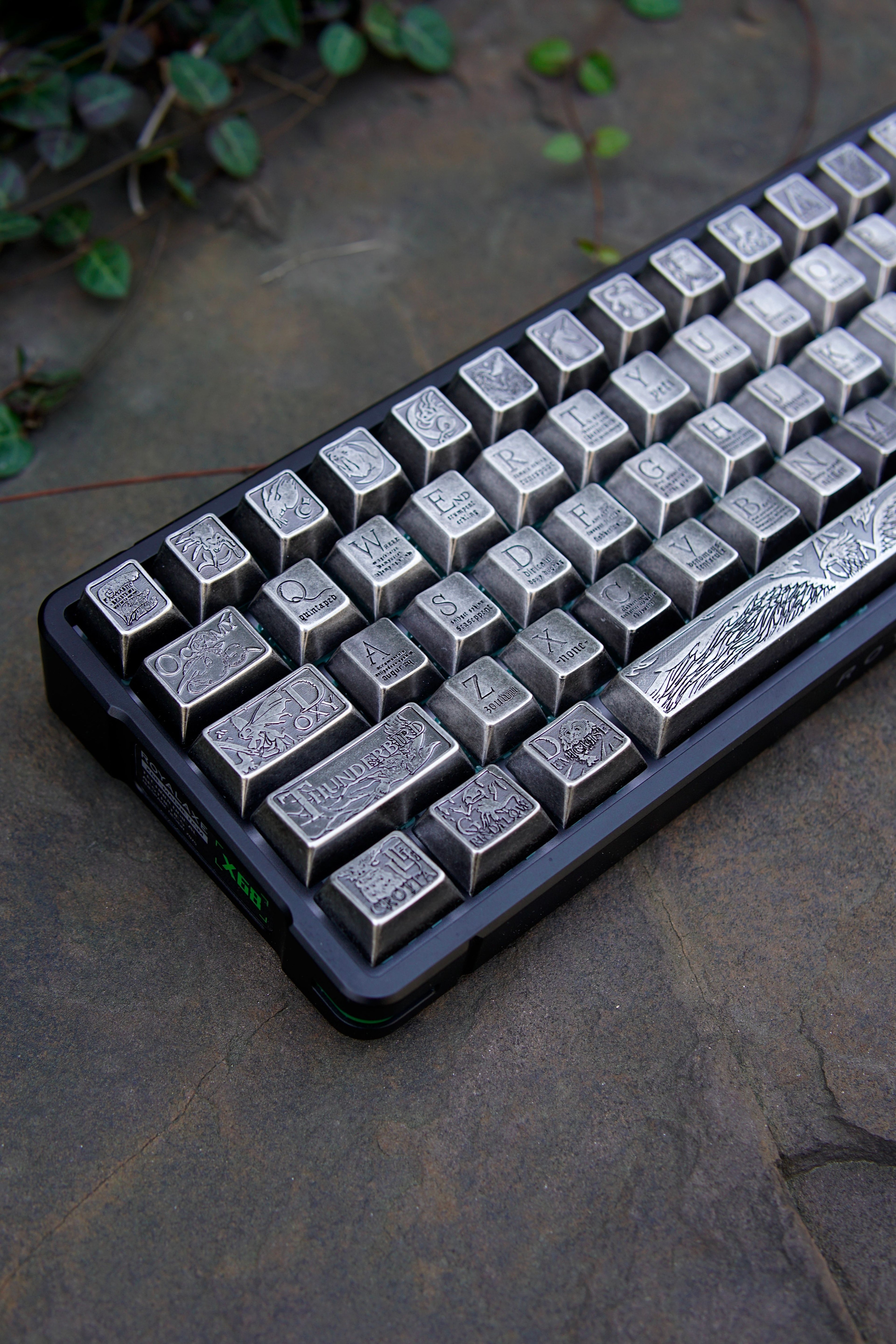 Fantastic Beasts theme, metal laser carved keycaps set, personalized keycaps made of zinc alloy material.