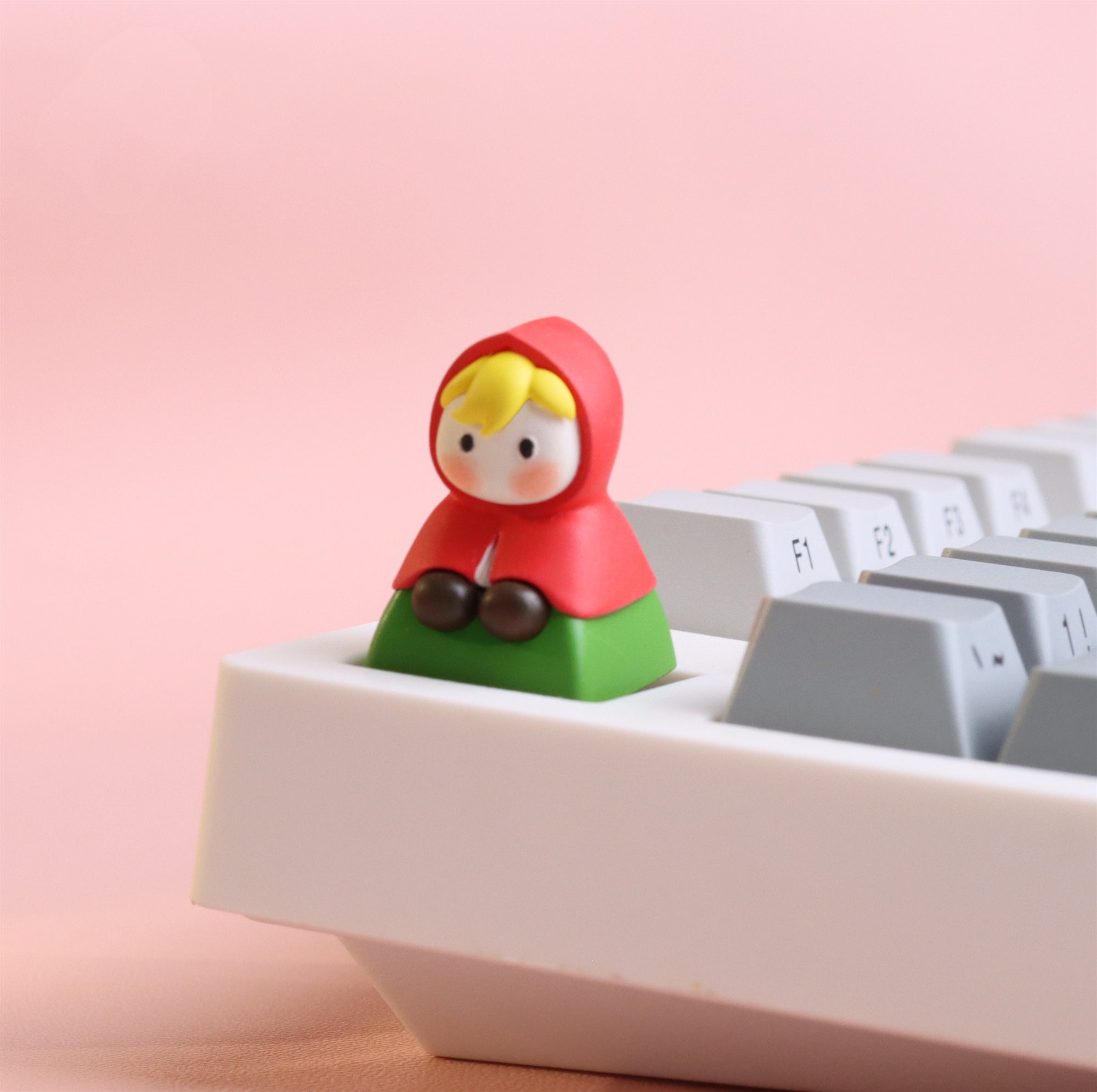 Resin coated personalized keycaps 1U Little Red Riding Hood, fairy tale Little Red Riding Hood peripheral keycaps.