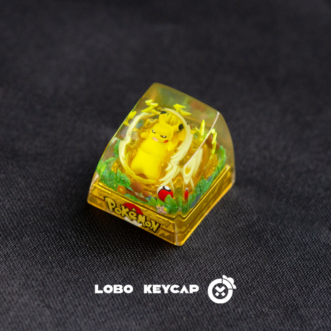 Pok é mon, Pikachu, 1U Crystal drops of glue, SA highly personalized keycaps, anime and game mechanical keyboard accessories decorative keycaps