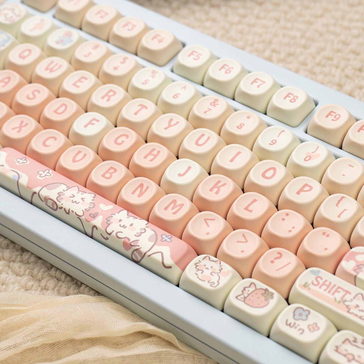 MOA height strawberry kitten magnetic axis mechanical keyboard keycap PBT thermal sublimation customization