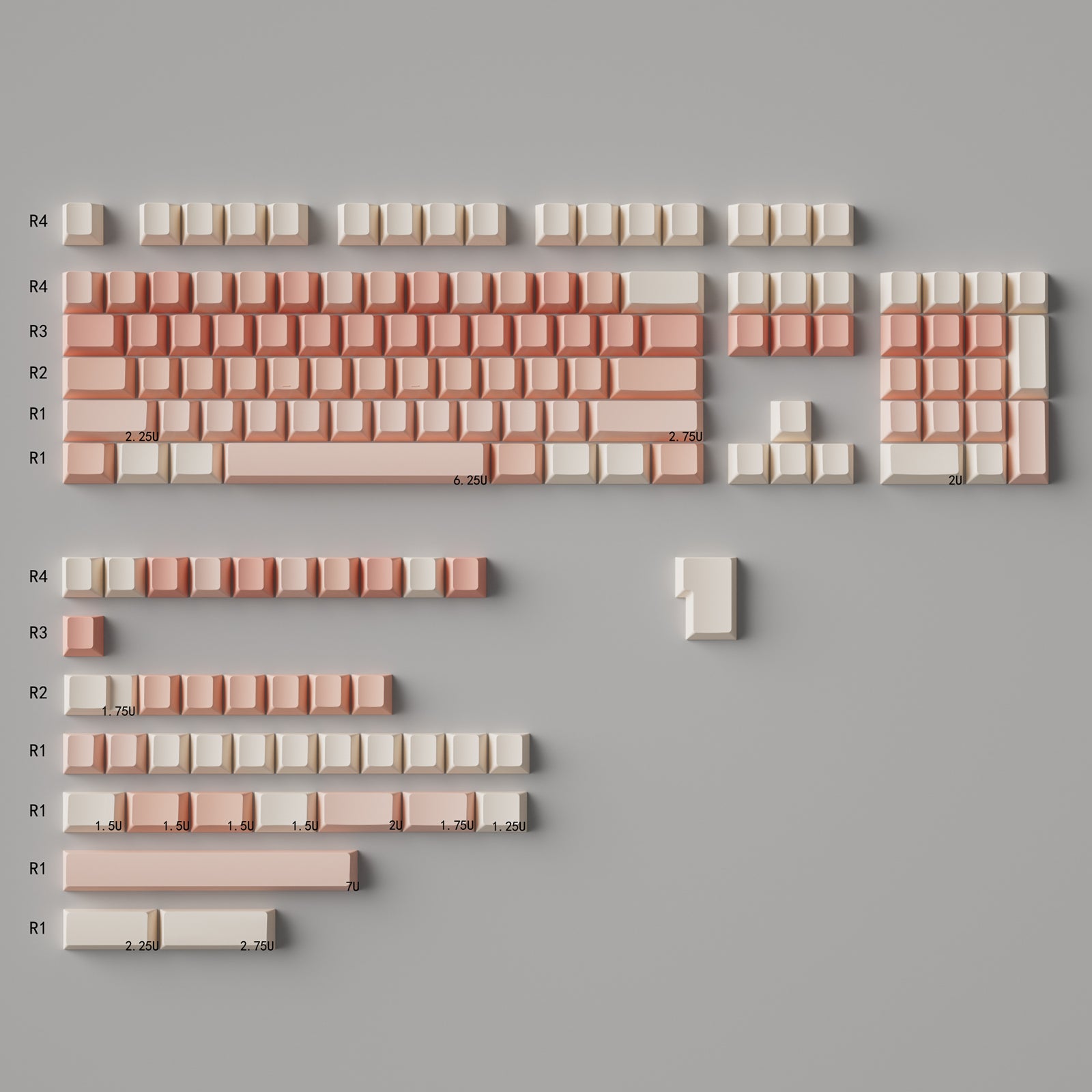 Minimalist Character Free Keycap Collection Mechanical Keyboard Keycap PBT Full Set Original Height/MOA