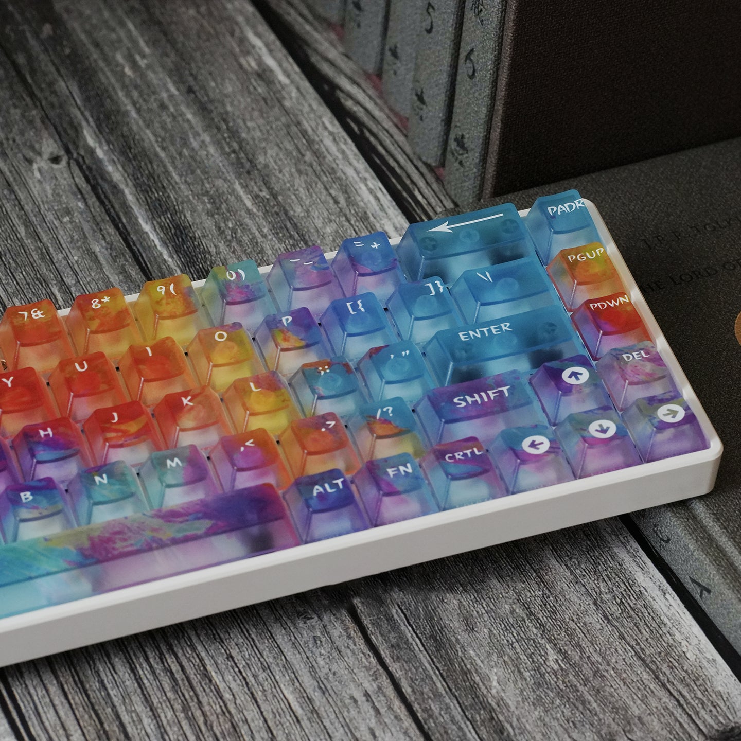 Dreamy Gradient Dyeing Series 5-sided Mist Transparent, Mechanical Keyboard Keycaps, PBT Original Factory Height