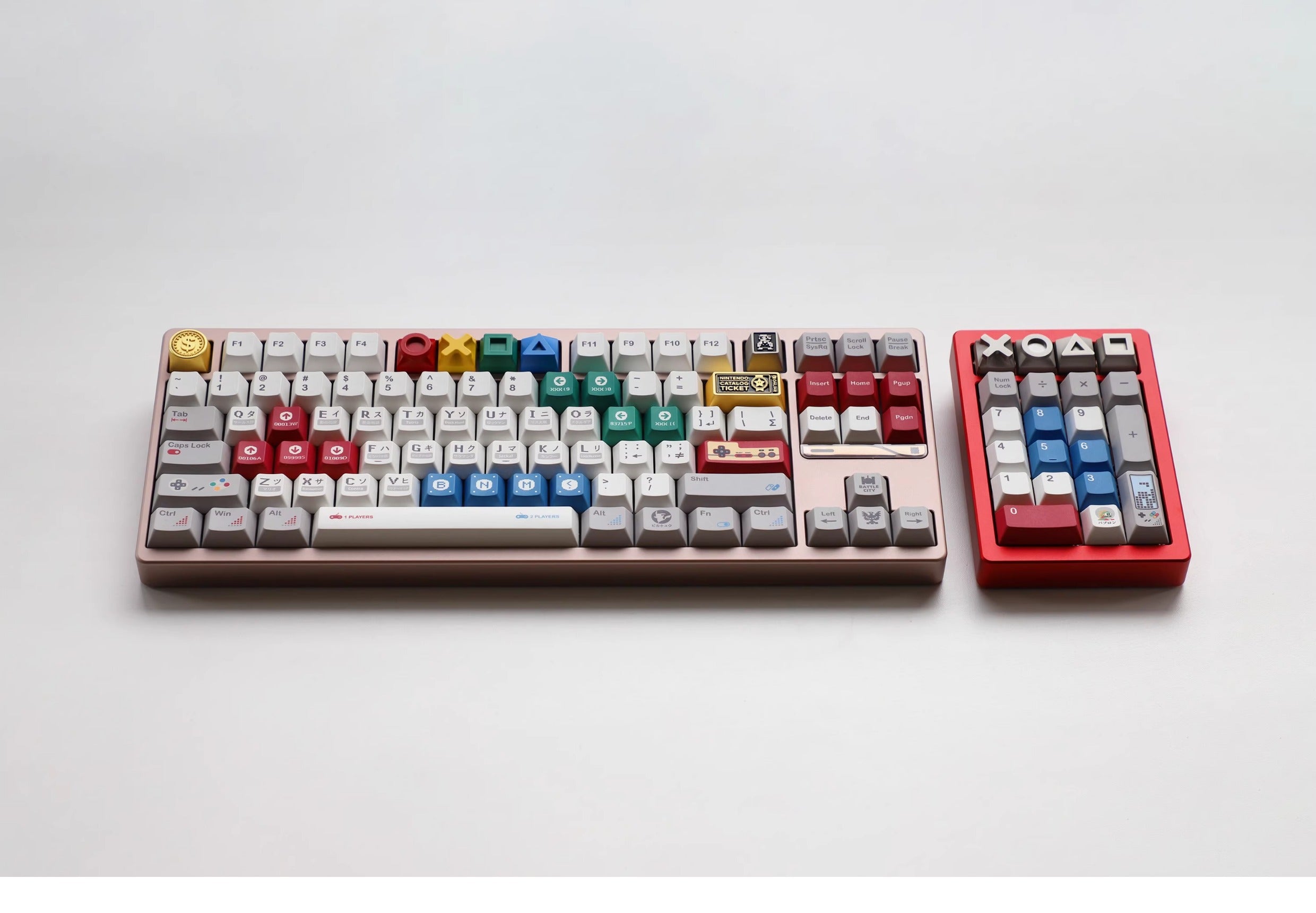 Metal keycaps, game console themed keycaps, mechanical keyboards, personalized keycaps, all metal game console keycaps, decorative keycaps