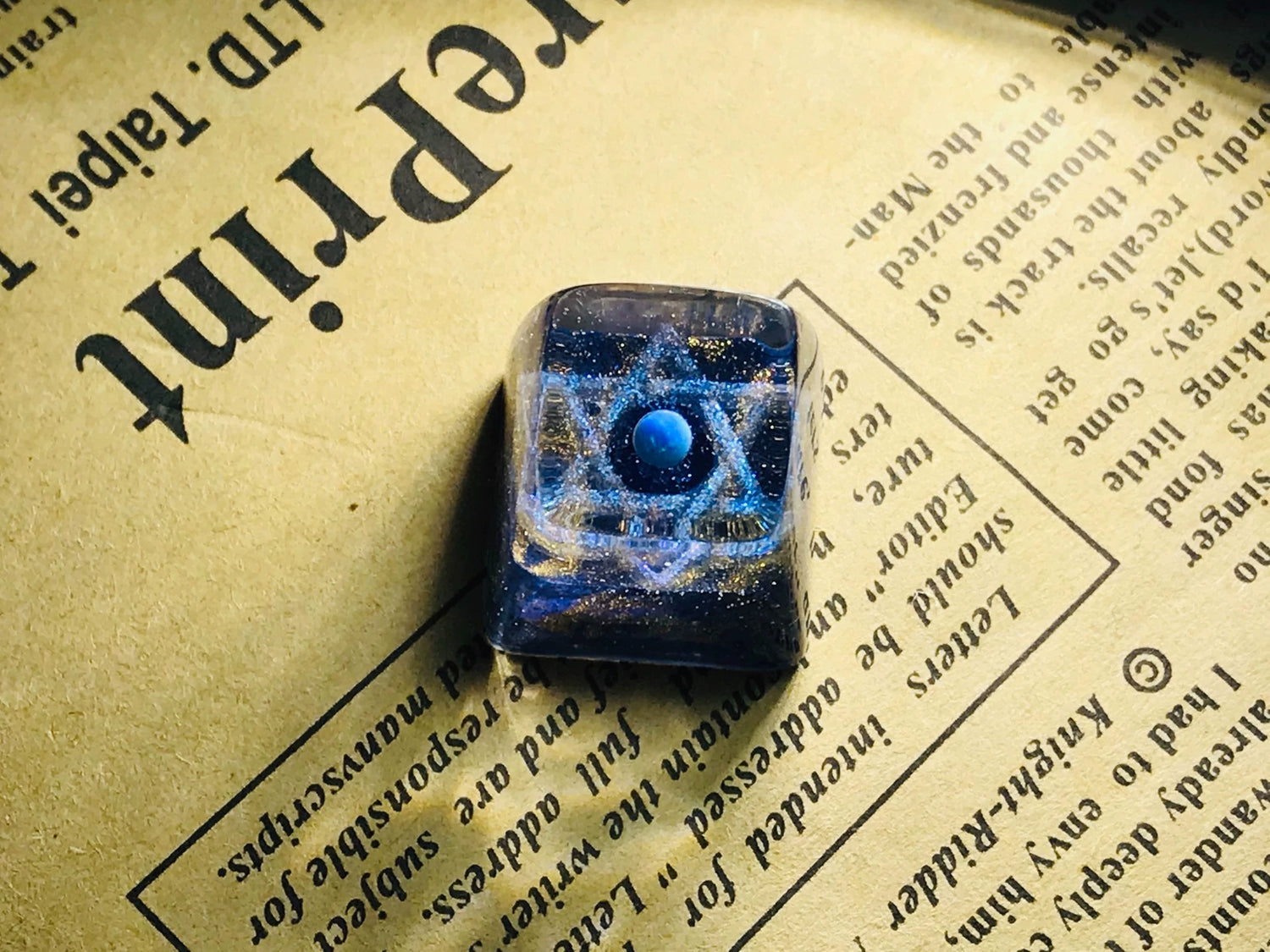 Hexagram Universe Starry Sky, Crystal Drops of Glue, SA Highly Personalized Keycaps, Resin Decorative Keycaps