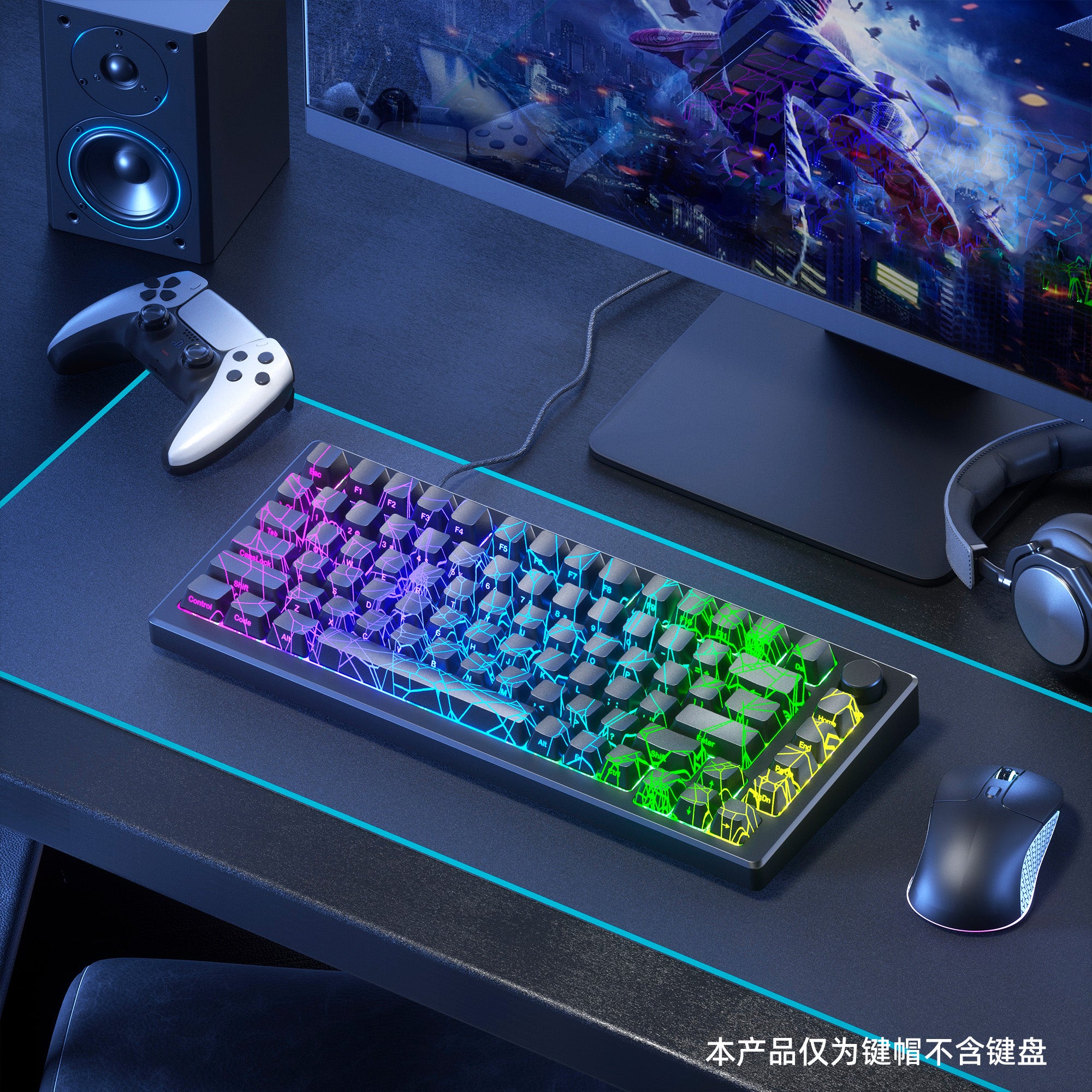 Translucent design spider web keycap side engraving translucent customized keycap IMD process kit keycap