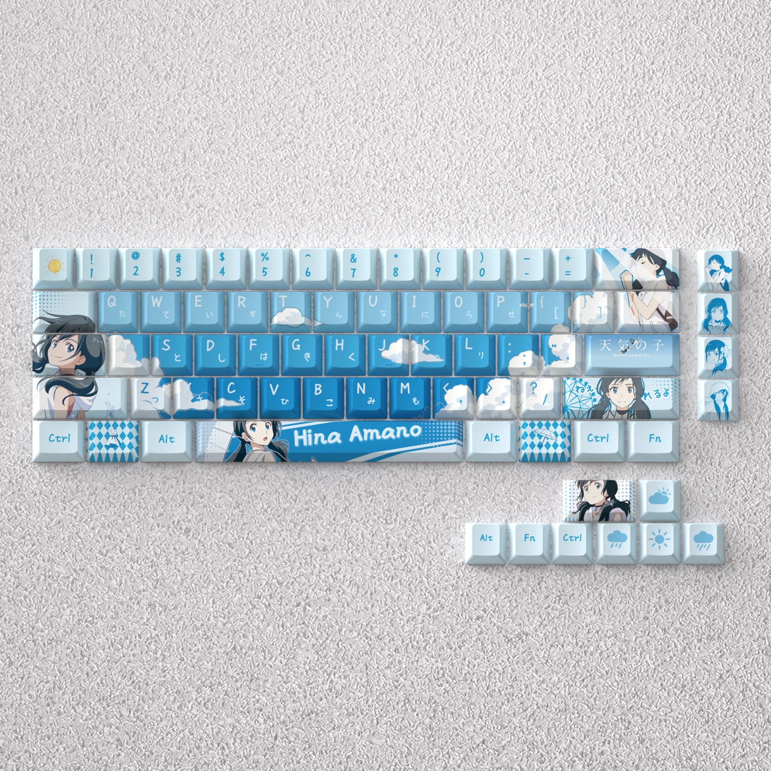 Weathering With You Theme Keycaps, Anime Game Creative Personalized Keycap Set PBT Material Original Factory Height Sublimation Printing