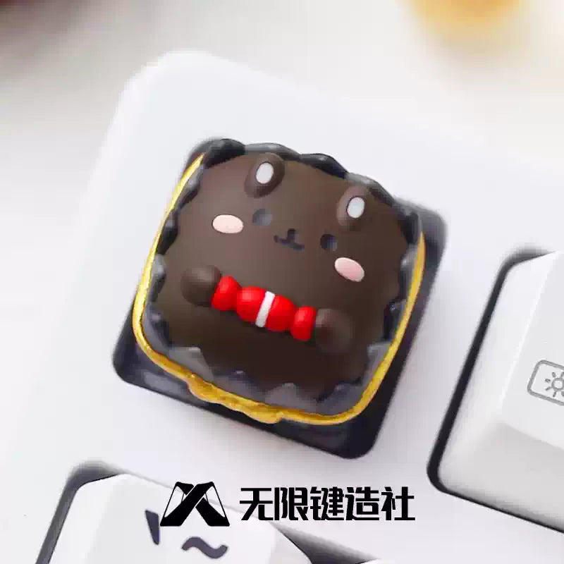 Chocolate Bear, Cute Resin Artisankeycaps Original Personalized Custom Resin Mechanical Keyboard Keycaps
