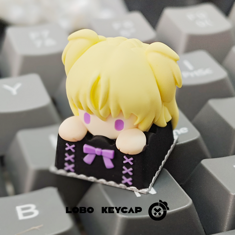 Amulet Ange multi-color resin molding, personalized keycaps for anime and game characters, resin craftsman keycaps