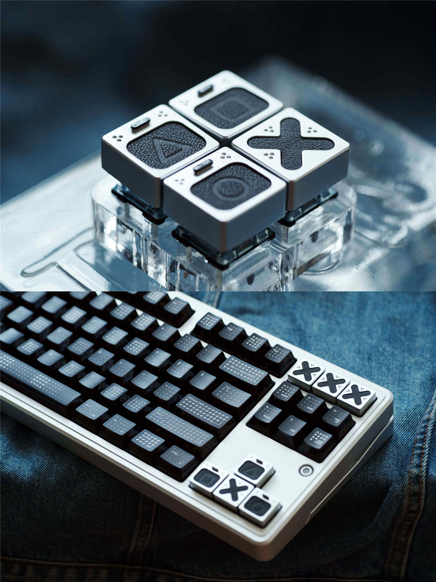 Genuine leather gaming blocks, personalized keycaps, directional keys, imitation metal coating, handmade leather keycaps, single creative keycaps, retro style keycaps