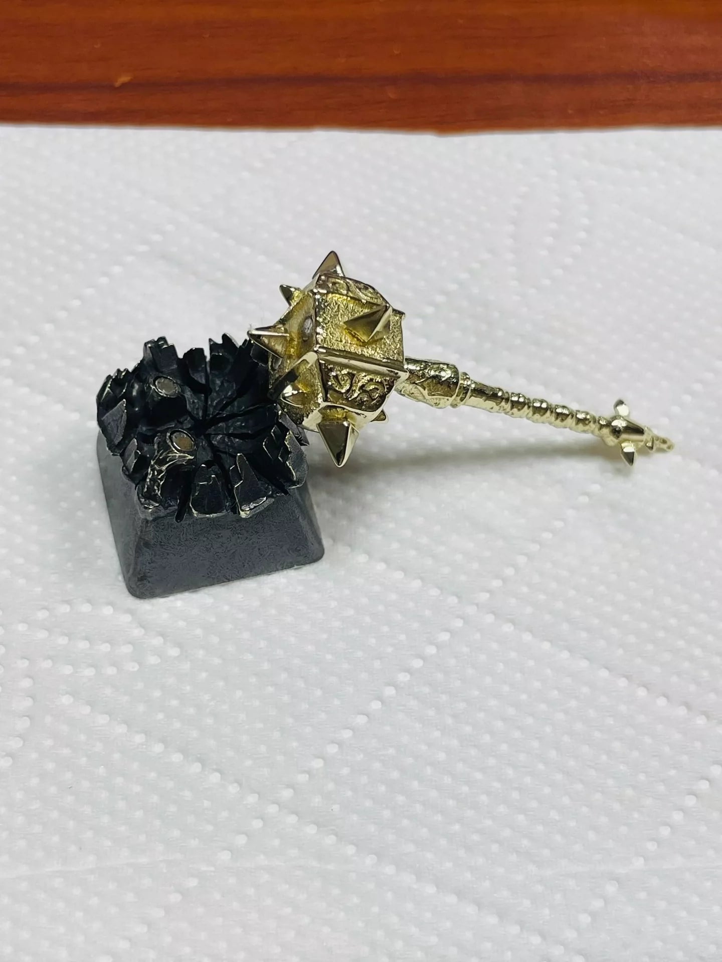 World of Warcraft, Sulfuras, Hand of Ragnaros, White copper personalized keycaps, metal keycaps for gaming peripherals