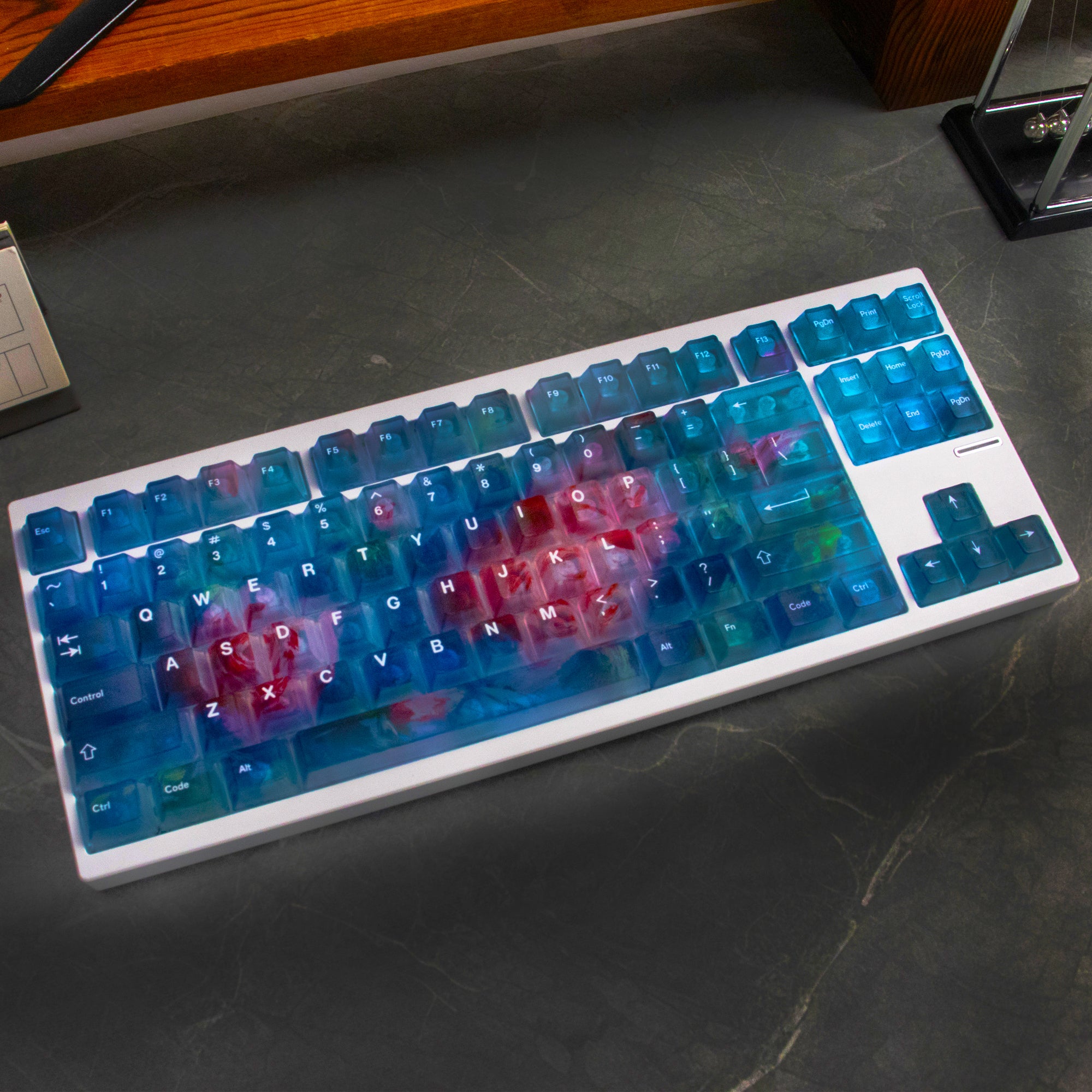 Gradient transparent PC material fog transparent keyboard keycaps customized ai3D technology factory height