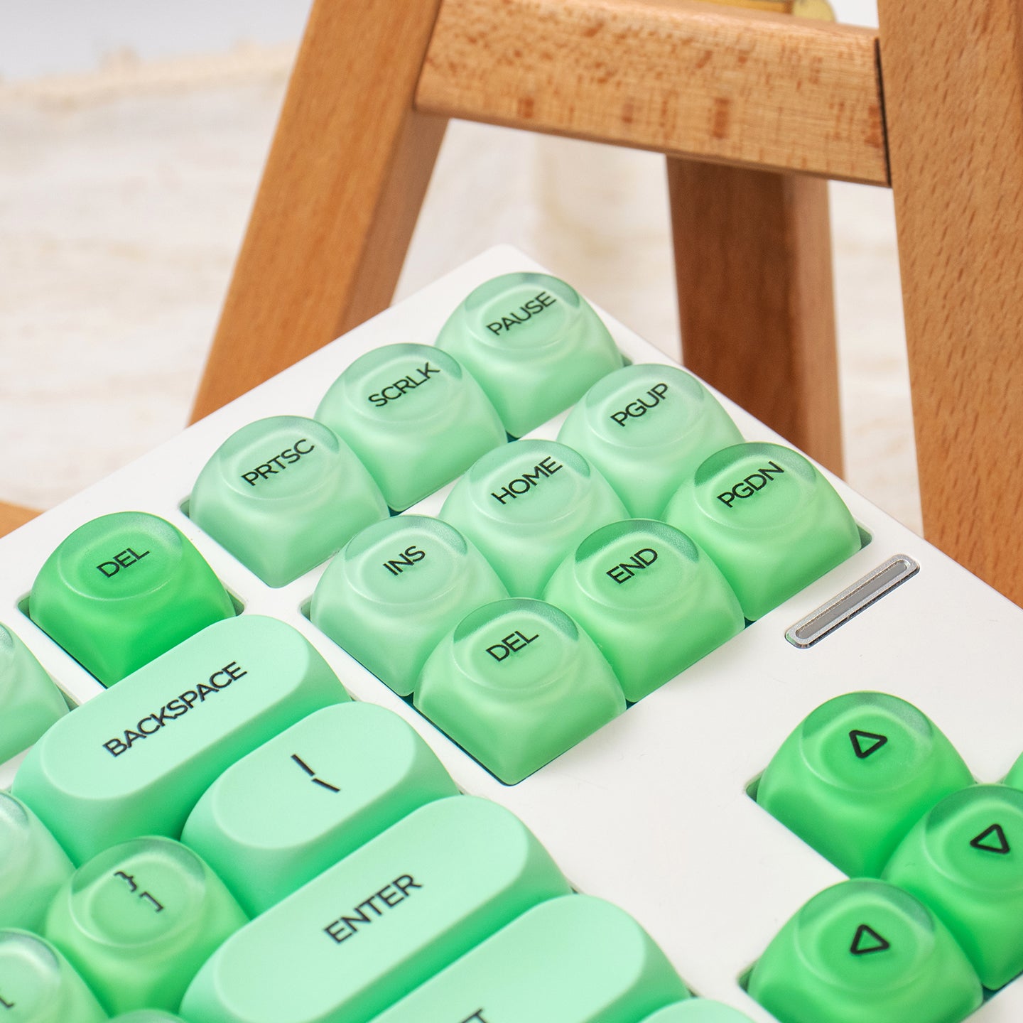 MOA High Green Jelly Cloud Gradient Keycap PBT+PC Cute Spherical Keycap Set