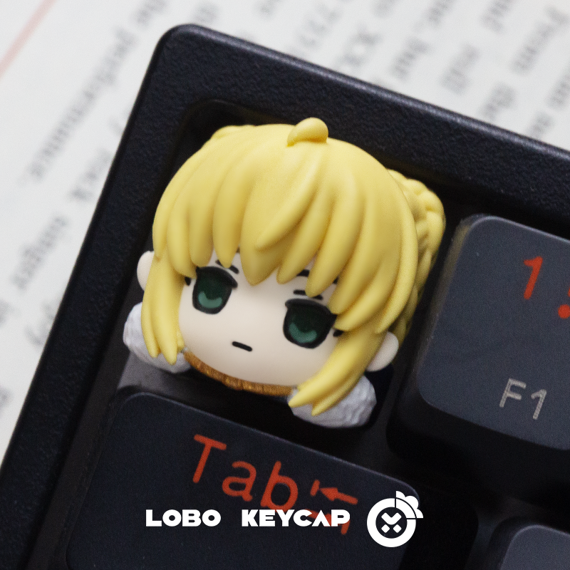 Fate series theme saber personalized resin art keycaps, mechanical keyboard decorative keycaps