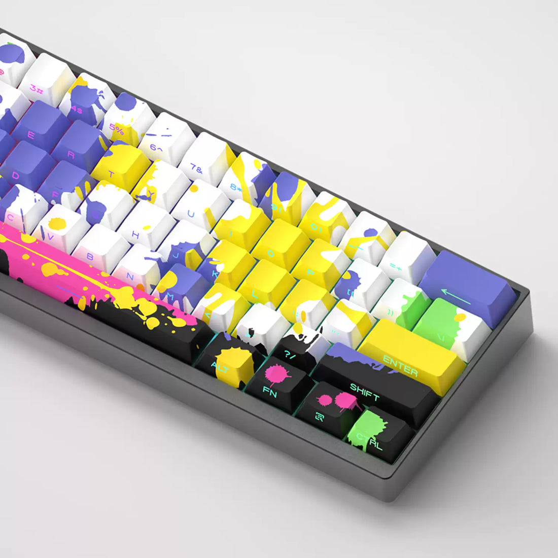 Graffiti Ink Splashing Art Personalized Keycap Set PBT Thermal Sublimation Material