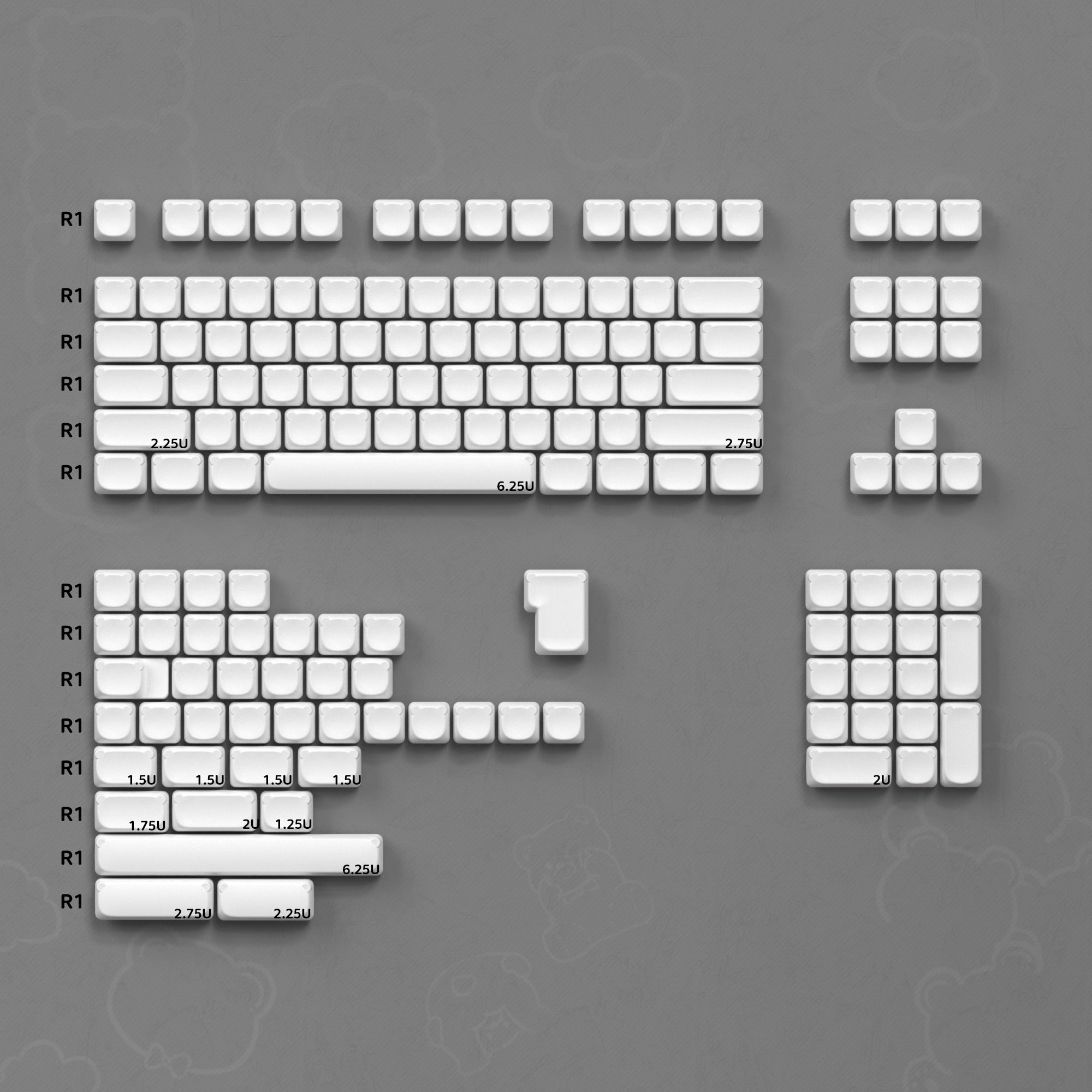 Minimalist Character Free Keycap Collection Mechanical Keyboard Keycap PBT Full Set Original Height/MOA