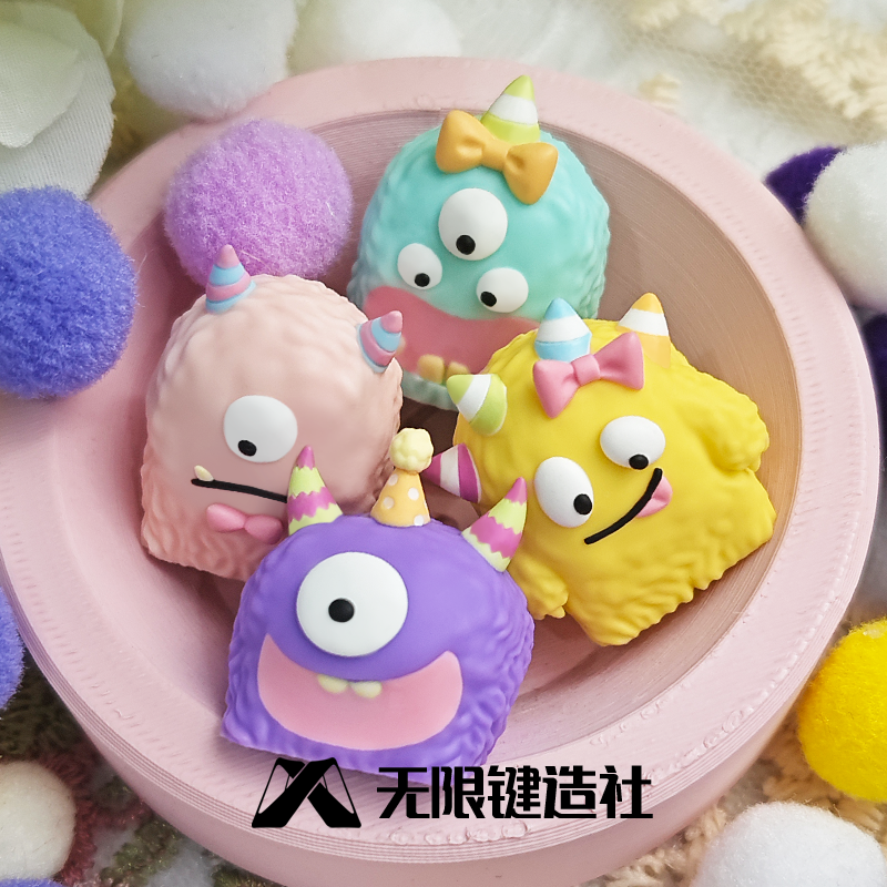 Original monster, multi-color resin molded personalized keycaps, cute monster dream resin handmade keycaps