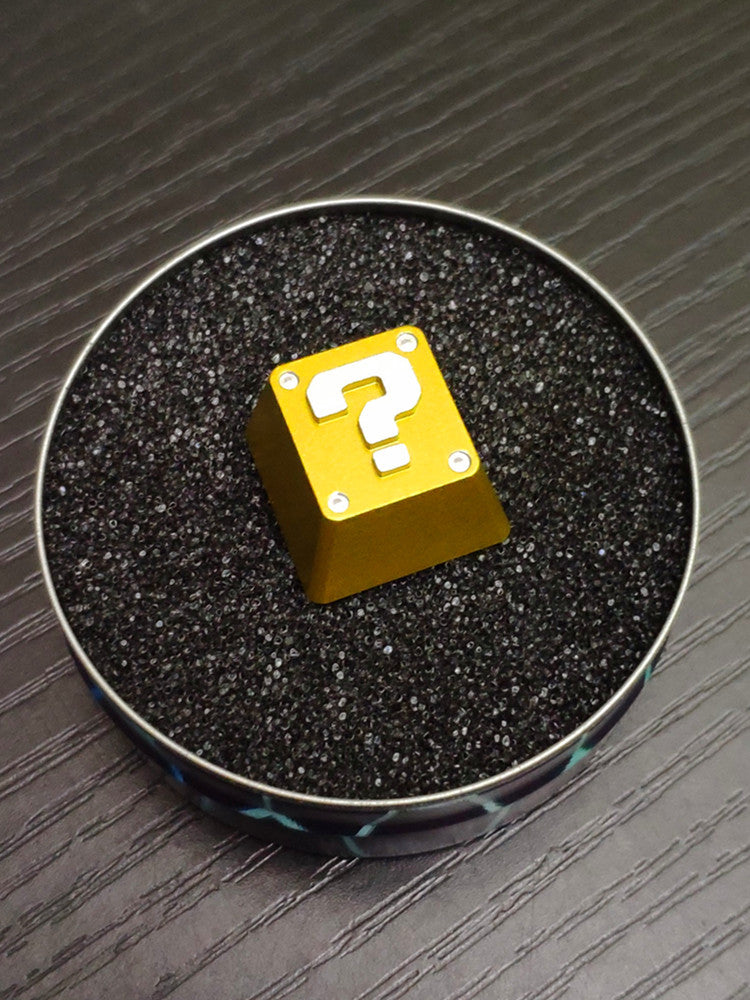 Super Mario question mark personalized metal keycaps mechanical keyboard peripherals creative anodized aluminum alloy keys