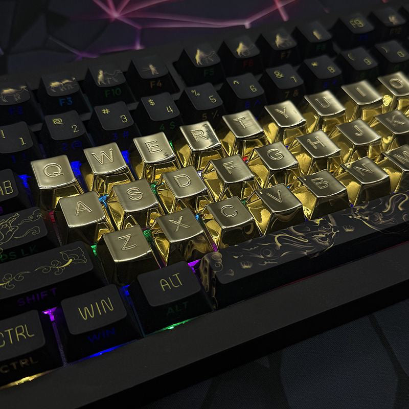 Pure copper OEM height keycap mechanical keyboard with 26 letters polished and used cross switch metal keycap