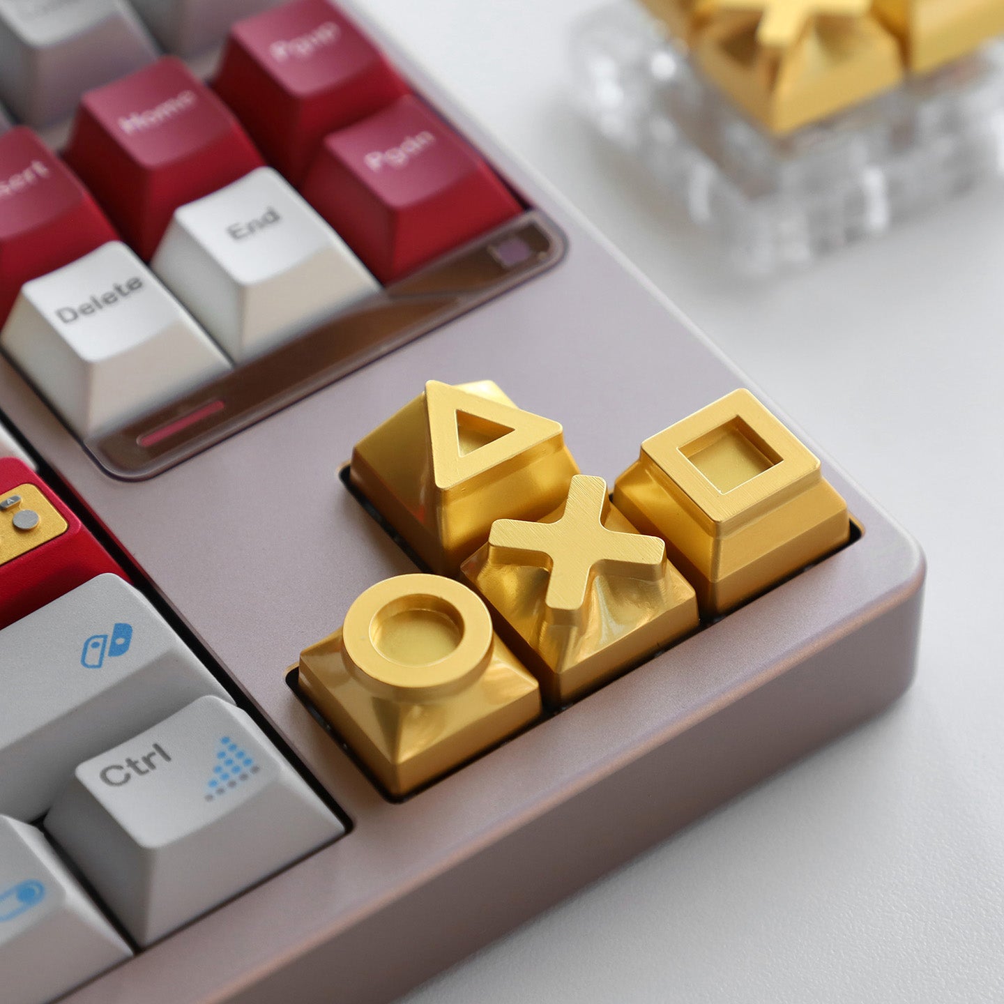 Metal keycaps, game console themed keycaps, mechanical keyboards, personalized keycaps, all metal game console keycaps, decorative keycaps