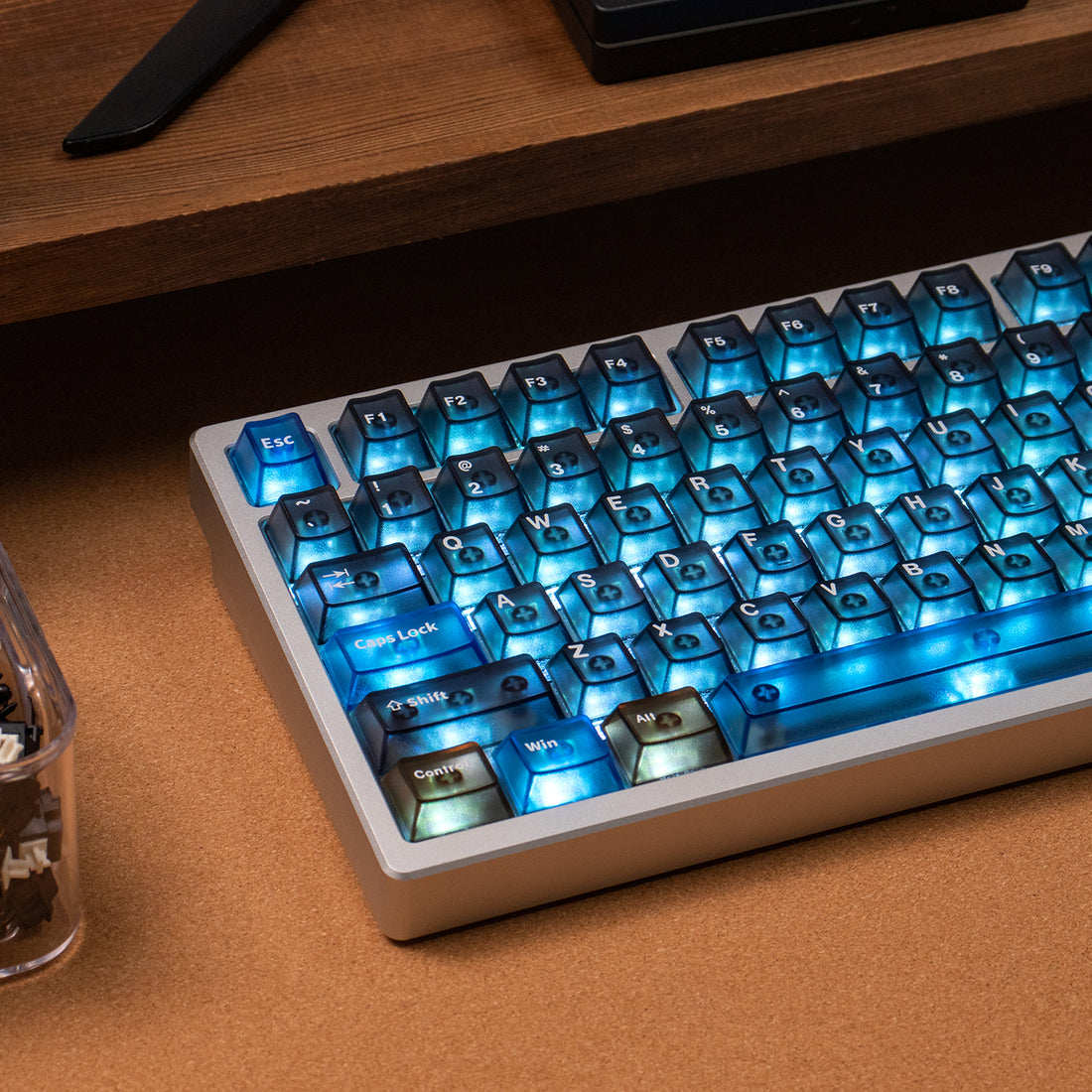 Interstellar themed keycap set, five sided frosted translucent PC keycap personalized customization PBT heat sublimation factory height