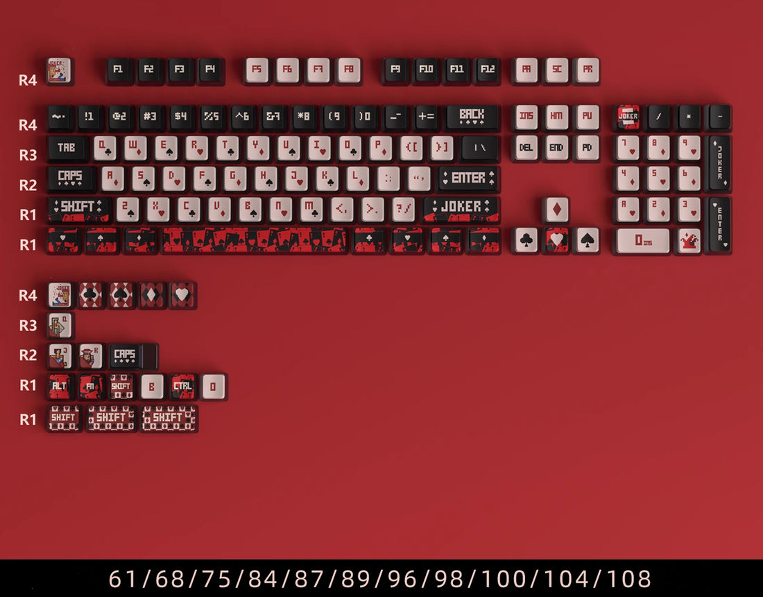 Poker theme, five sided heat sublimation OEM high PBT cartoon keycap