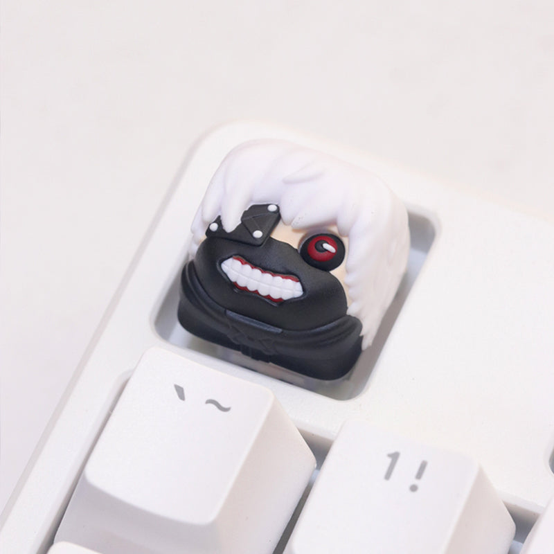 Tokyo Ghoul,Kaneki Ken, Multi colored resin molded personalized keycaps, keycaps around anime and game characters