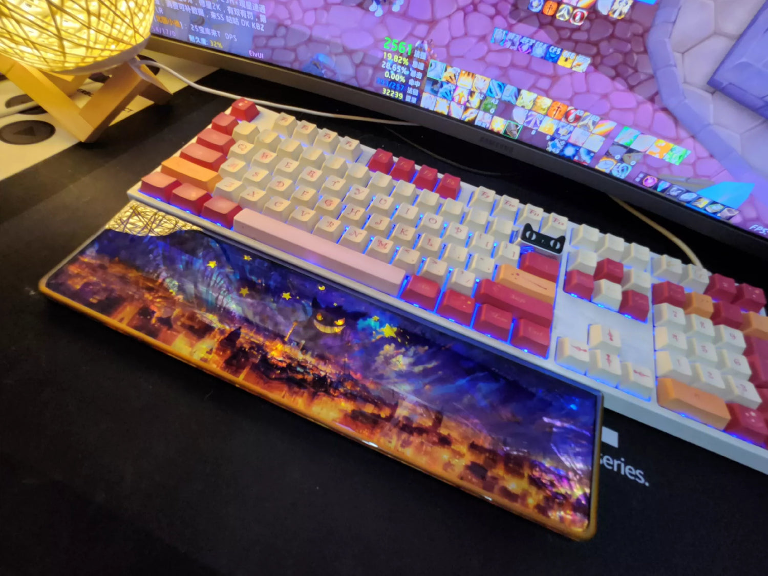 Pok é mon Gengar, Keyboard holder, Handmade custom resin hand support, keyboard accessories