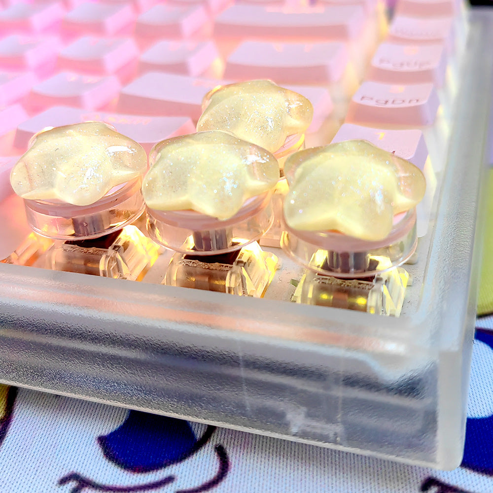 Four round stars, yellow translucent stars, three-dimensional positioning directional keys, mechanical keyboard dedicated keys