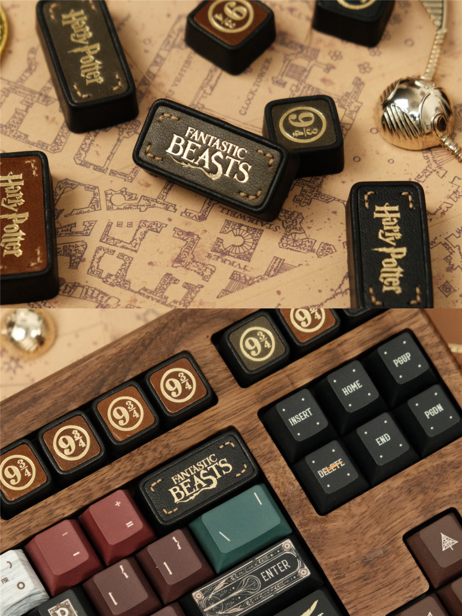 Harry Potter, Animali Fantastici e Dove Trovarli Handmade 2U Leather Handmade Keycaps Retro Style Art Keycaps
