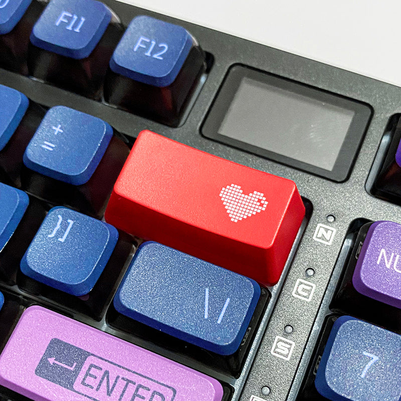 Transparent pixel heart, ABS plastic material, multiple key positions, personalized keycaps