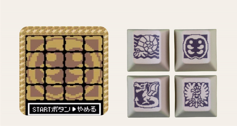 Pok é mon Gold and Silver, Unknown Totem Pok é mon Keycaps Pixel Wind Mechanical Keycaps Five sided Thermal Sublimation PBT Original Factory Height Set Keycaps