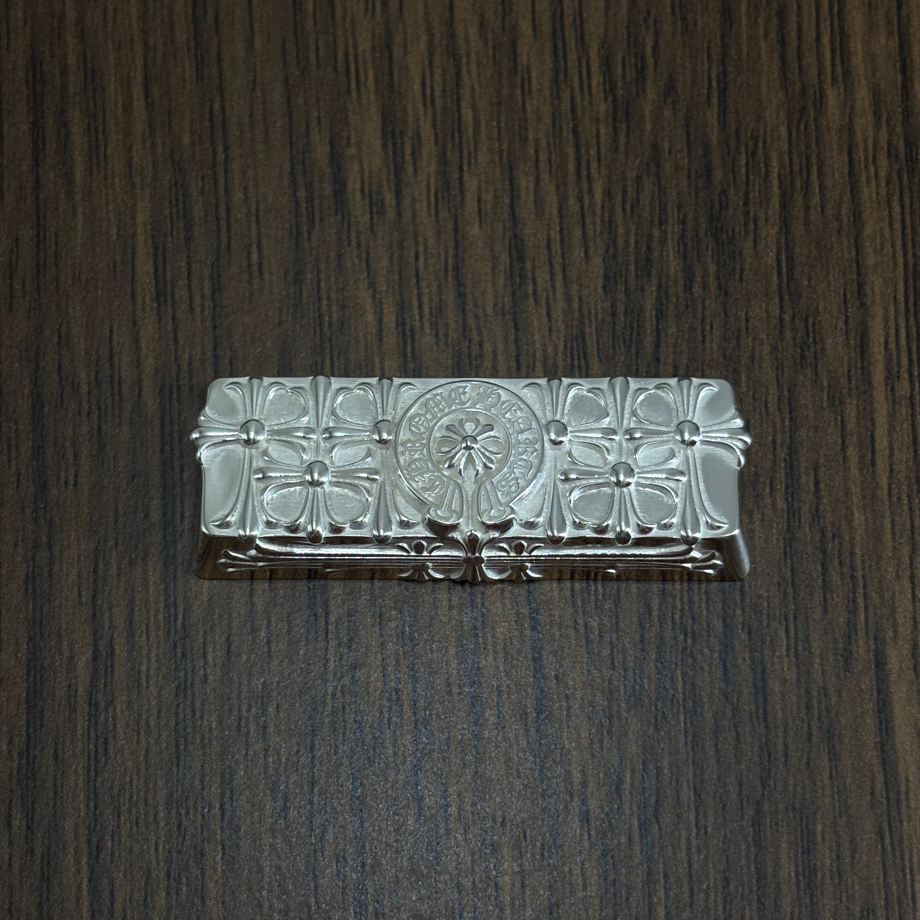Chrome Hearts style, full keyboard key positions, 925 sterling silver custom trendy cultural keycaps, fashionable and personalized artistic decorative keycaps.