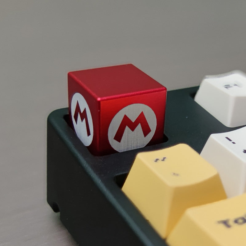 Mario question mark square box aluminum alloy anodized personalized metal mechanical keyboard keycap