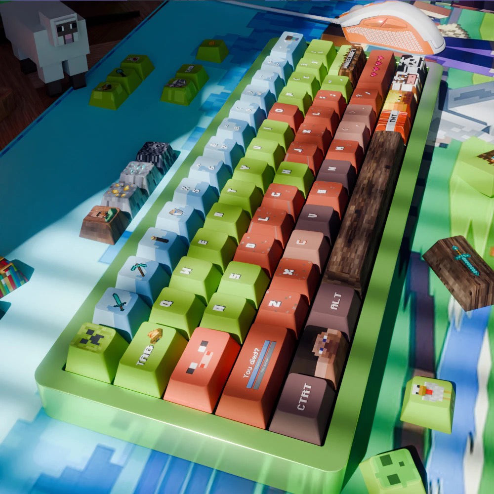 Minecraft pixel style design mechanical keyboard keycaps factory height
