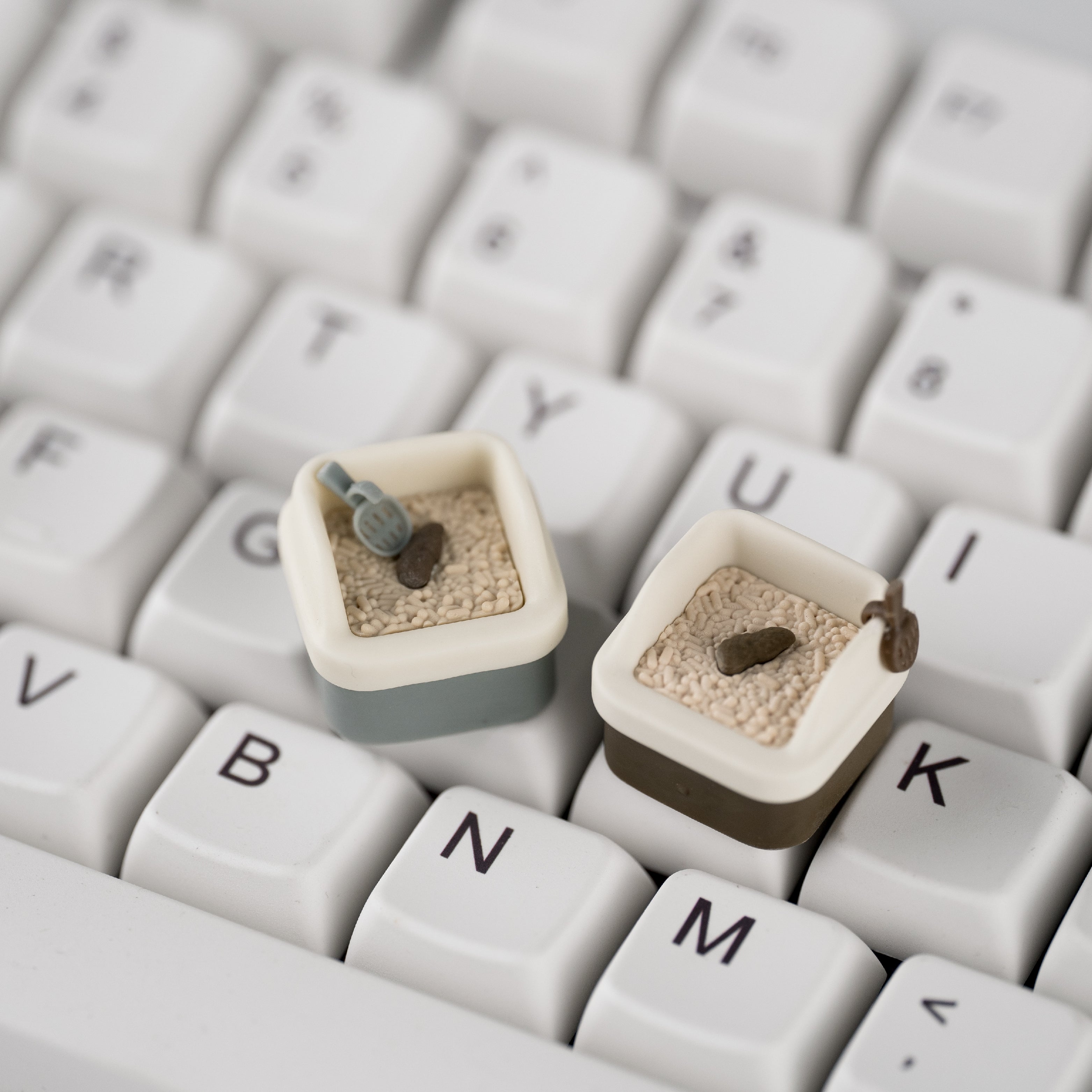 Cat litter box keycaps, personalized keycaps, mechanical keyboard peripherals, funny and creative keycaps