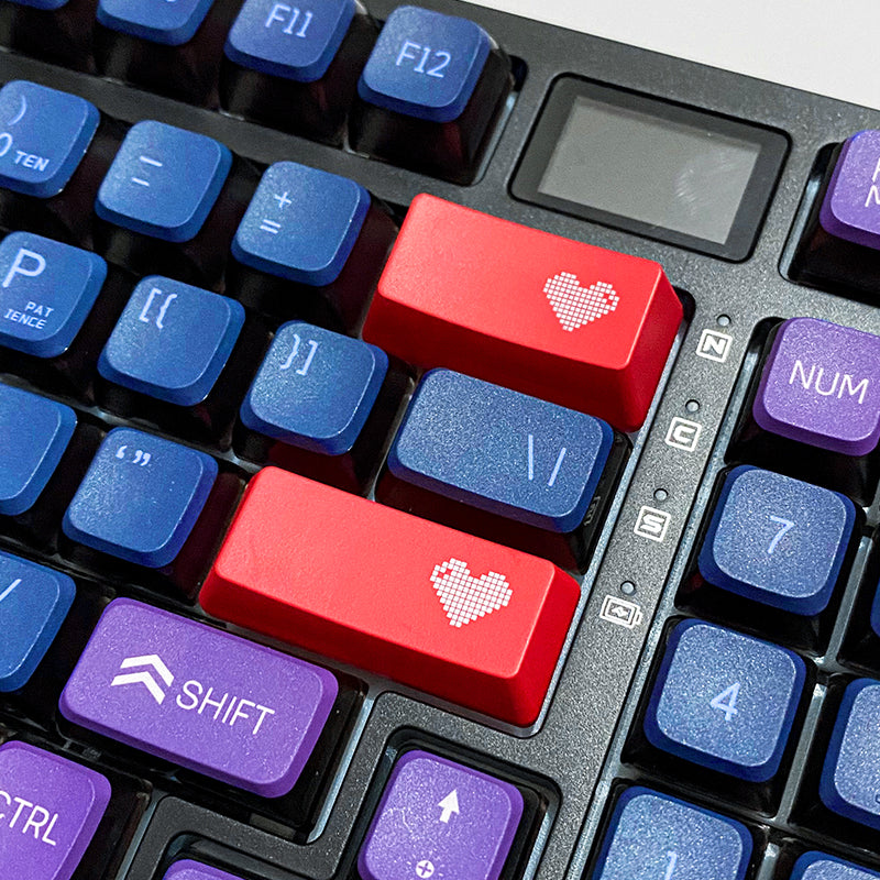 Transparent pixel heart, ABS plastic material, multiple key positions, personalized keycaps
