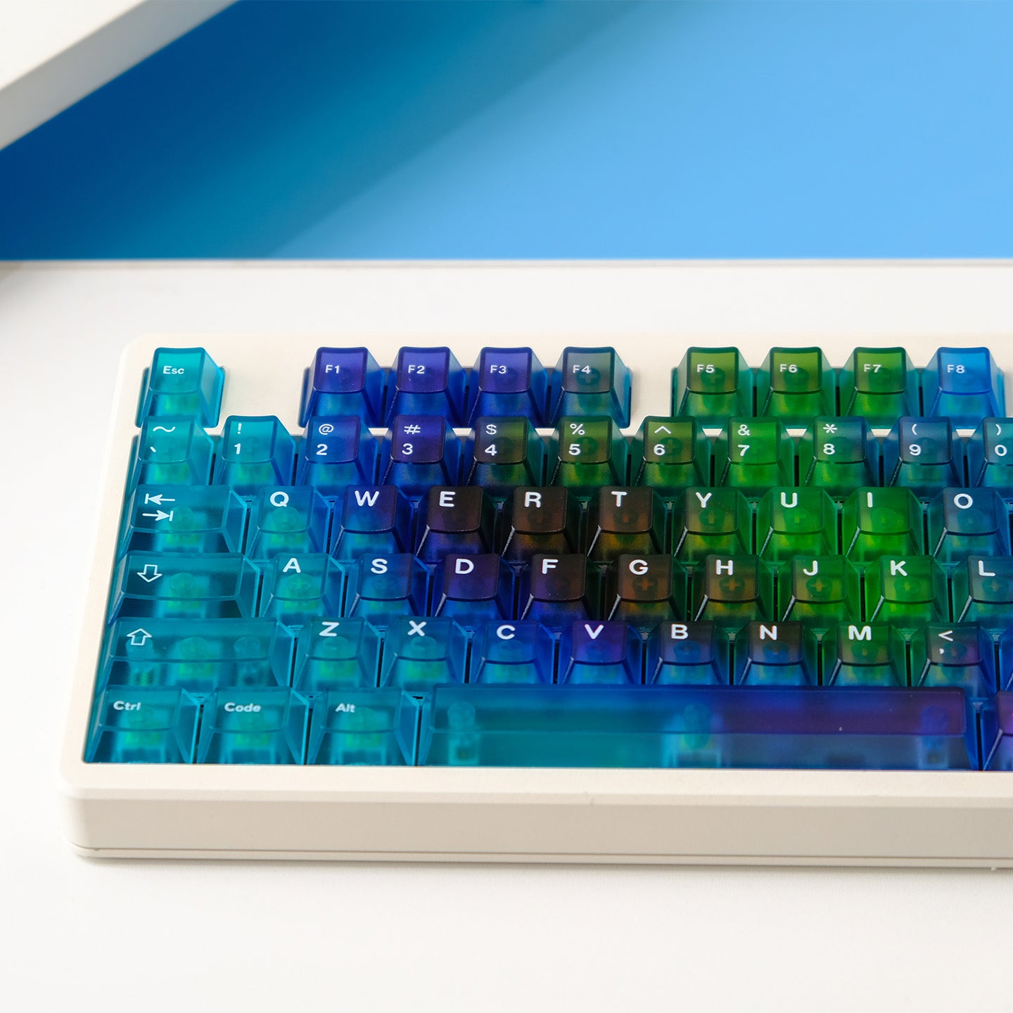 Gradient transparent PC material fog transparent keyboard keycaps customized ai3D technology factory height