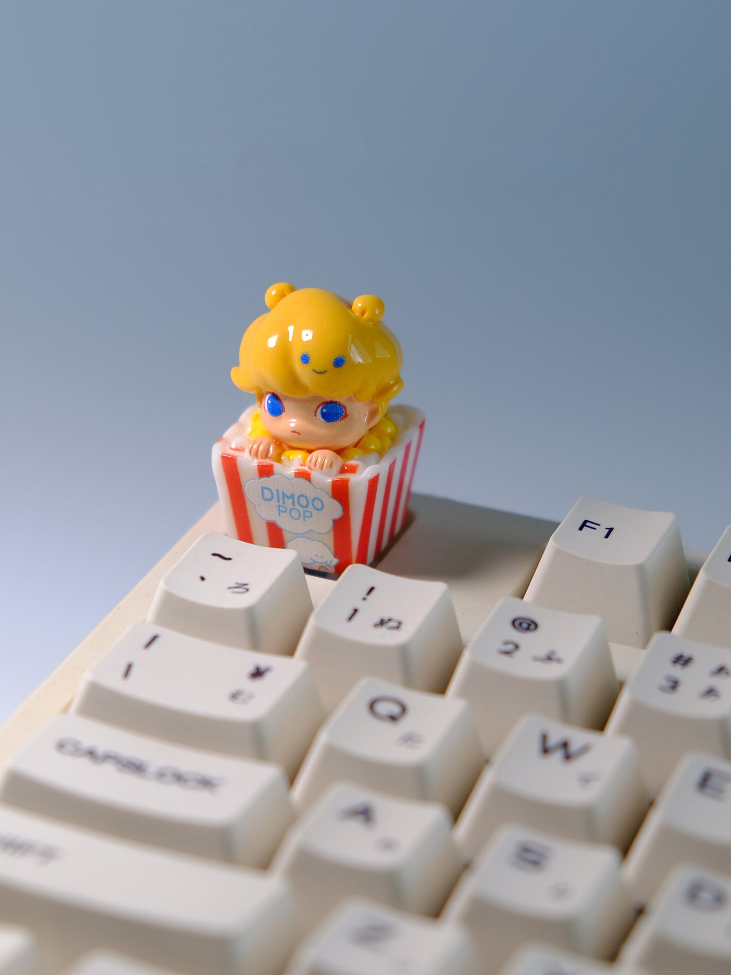 Popcorn Mengdi, 1U multi-layer multi-color resin covering process, artisankeycaps, playful dreamtalk personalized keycaps