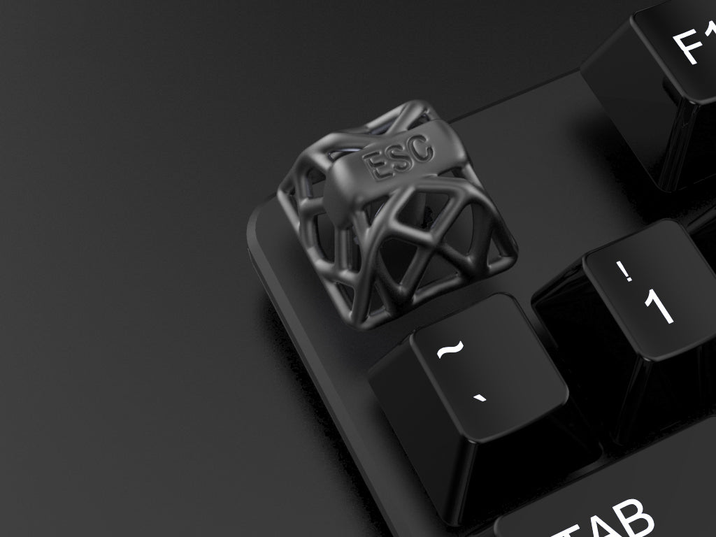 Imitation metal texture, hollow design, resin material, mechanical keyboard decorative keycaps with metal texture and personalized paint surface.