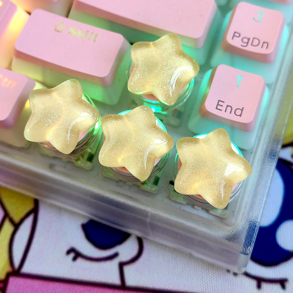 Four round stars, yellow translucent stars, three-dimensional positioning directional keys, mechanical keyboard dedicated keys